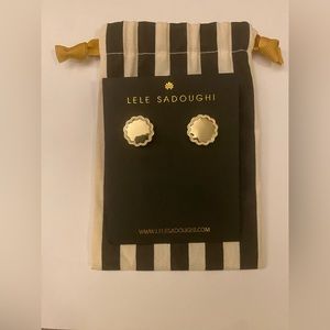 Lele Sadoughi Scalloped Coin Stud Earrings